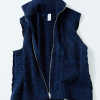 Archive ドライバーズアラン柄ニットベスト (NAVY x BLUE)