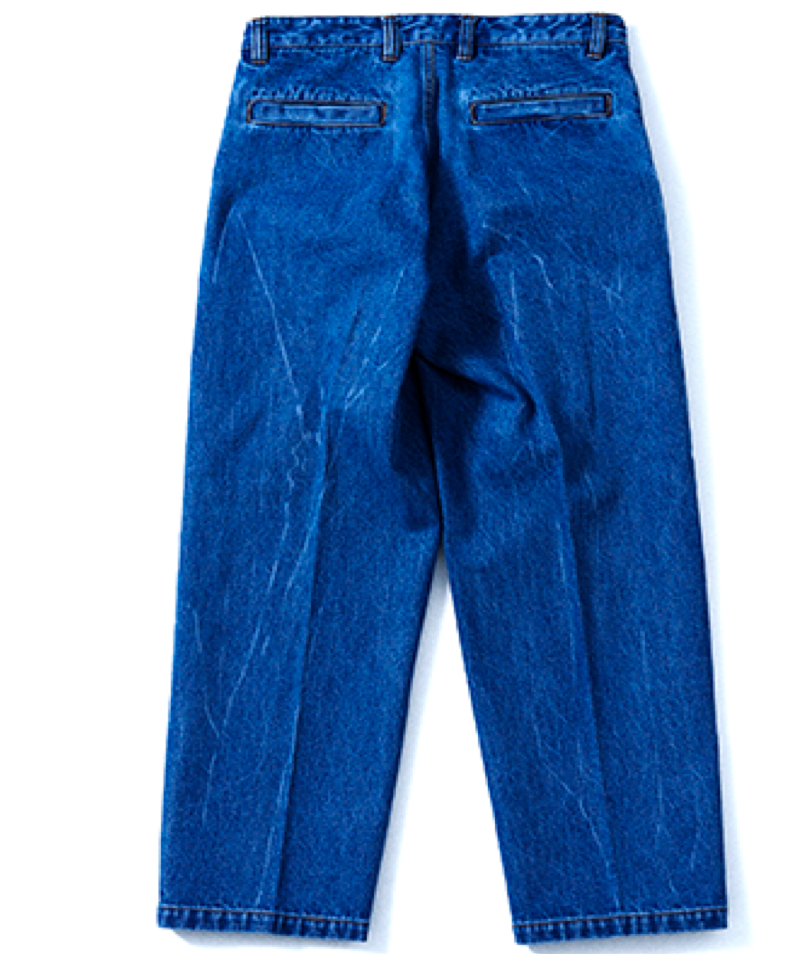 SAMPLE SALE 13ozバイオラーぜブリーチレーザー加工デニムパンツ