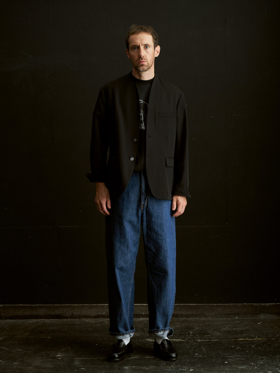26SS SAMPLE Doeskin 2B Collarless Jacket