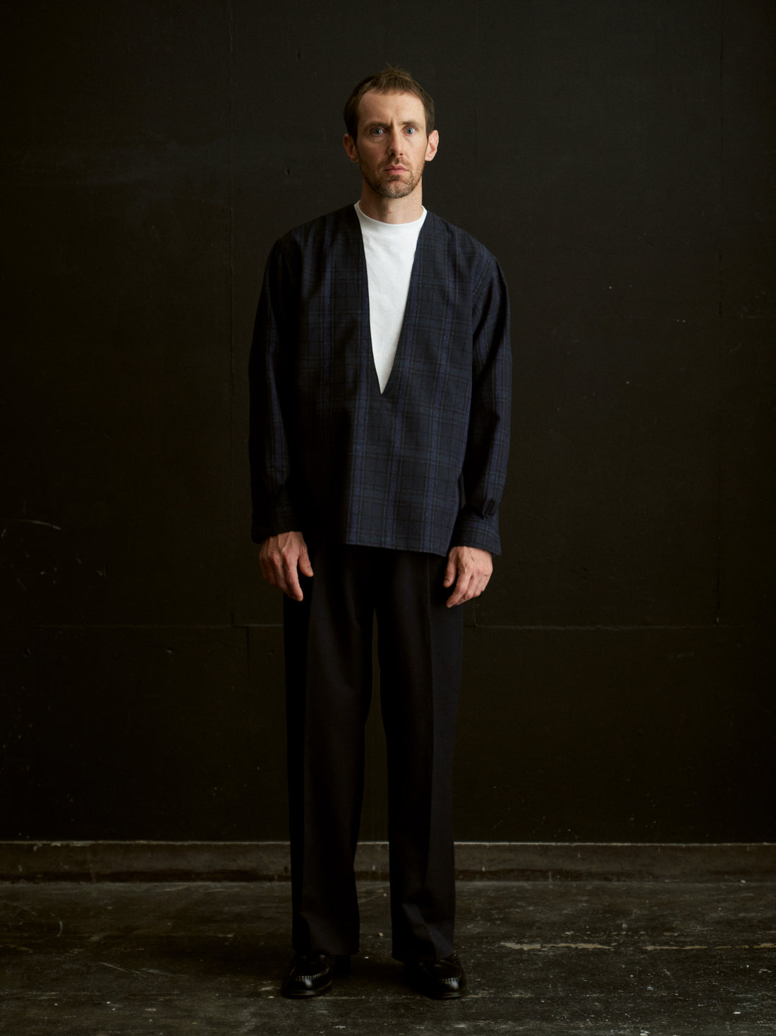 26SS SAMPLE Collarless L/S Pullover shirt