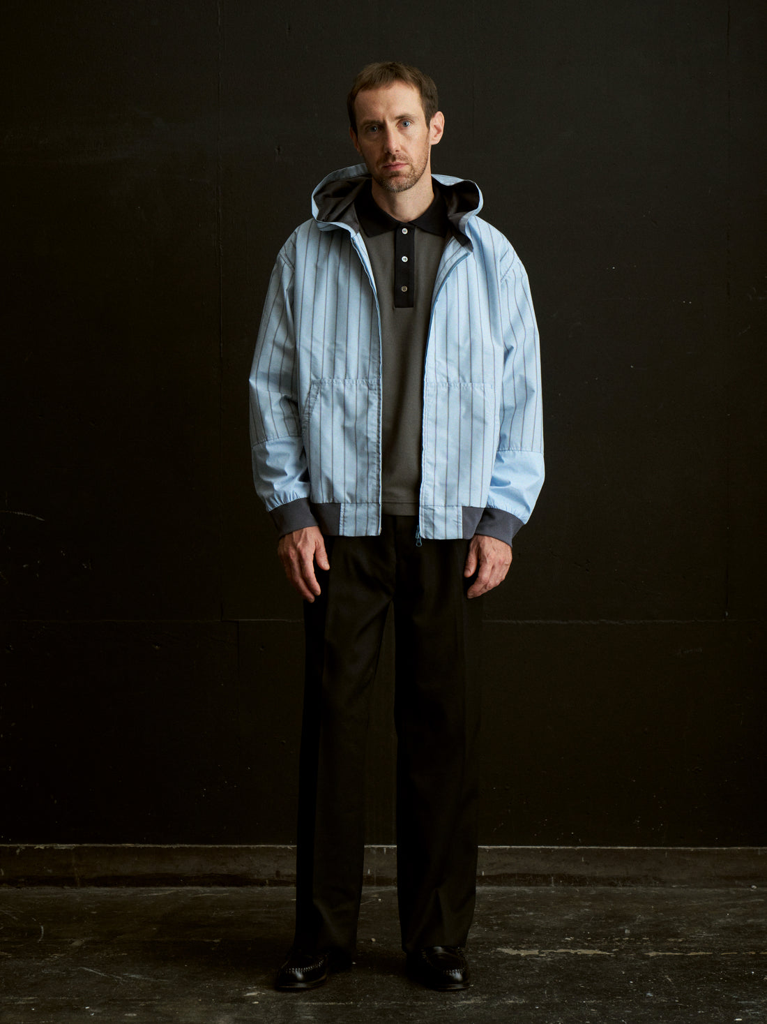 26SS SAMPLE Typewriter Stripe Zip Parka