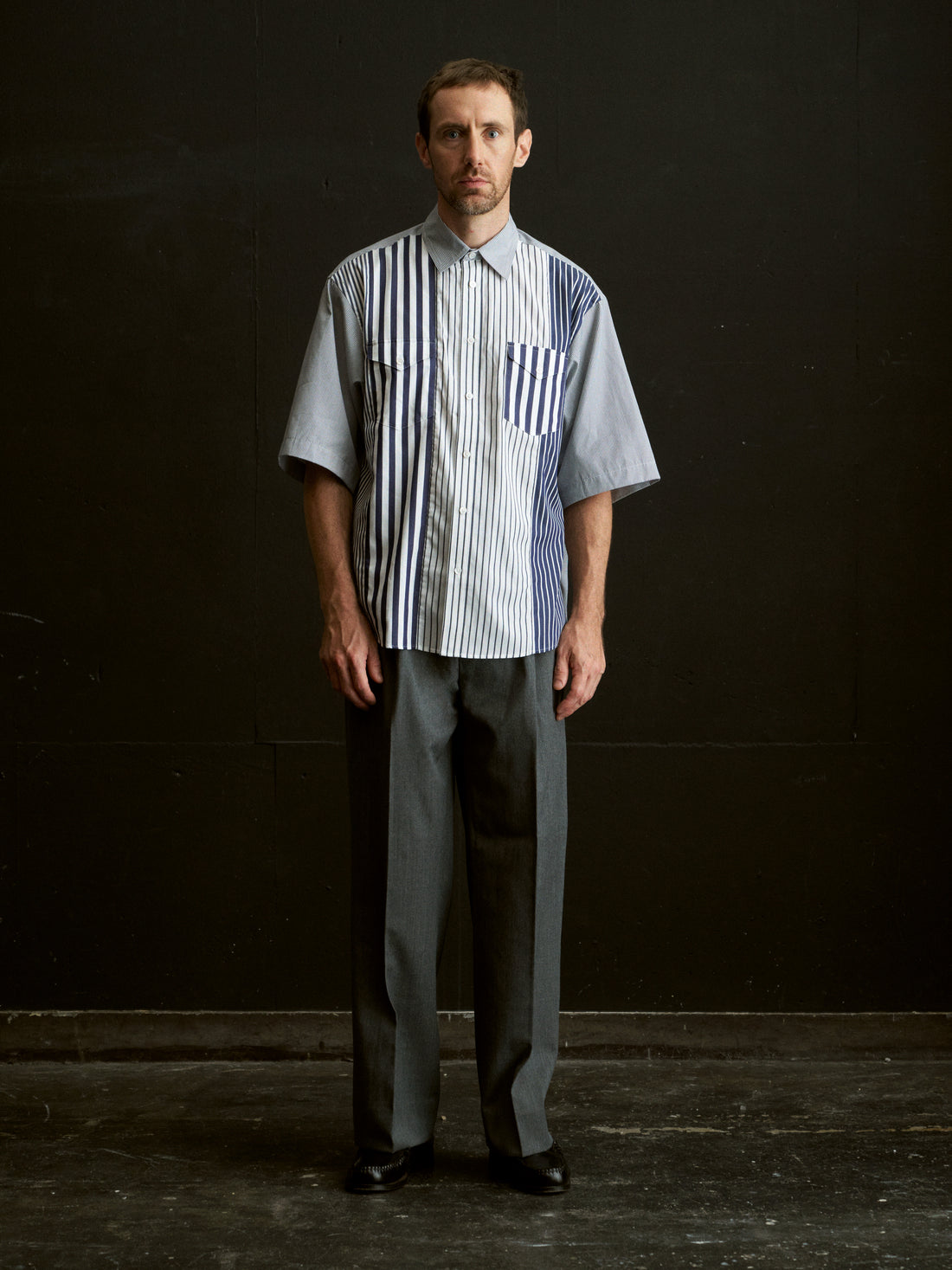 26SS SAMPLE Double Pocket H/S Stripe Shirt