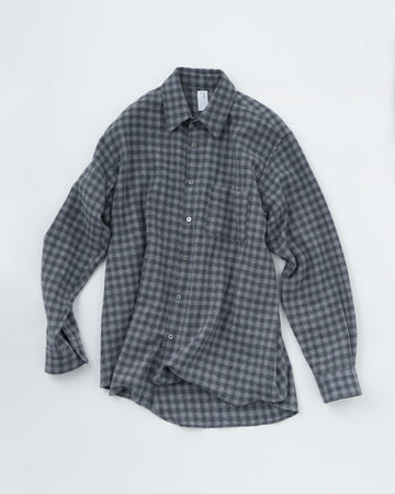 SAMPLE SALE メリノウールソフトタッチチェックシャツ