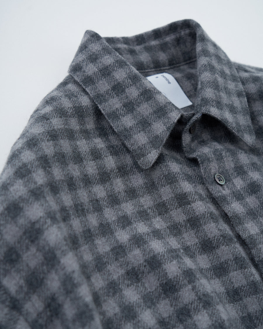 SAMPLE SALE メリノウールソフトタッチチェックシャツ