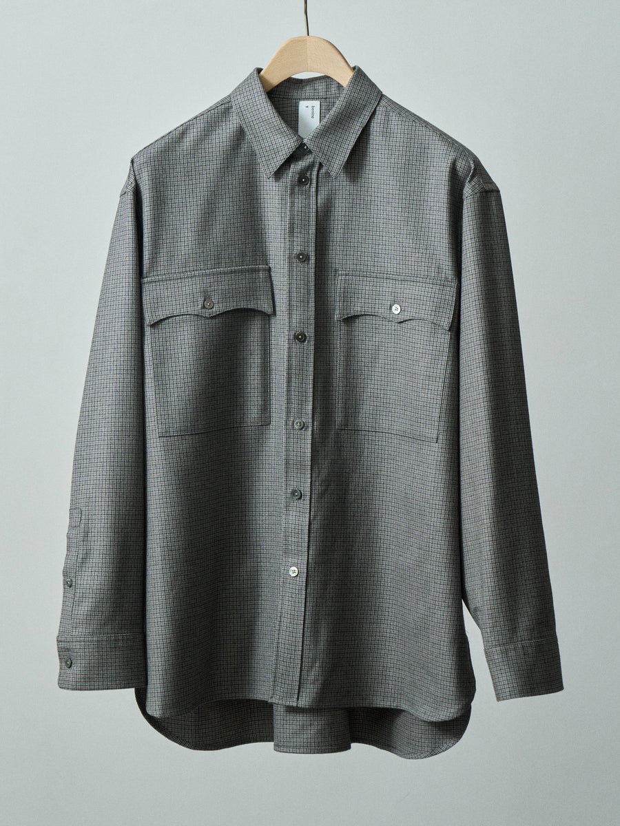 SAMPLE SALE High Density Check Wool Shirt
