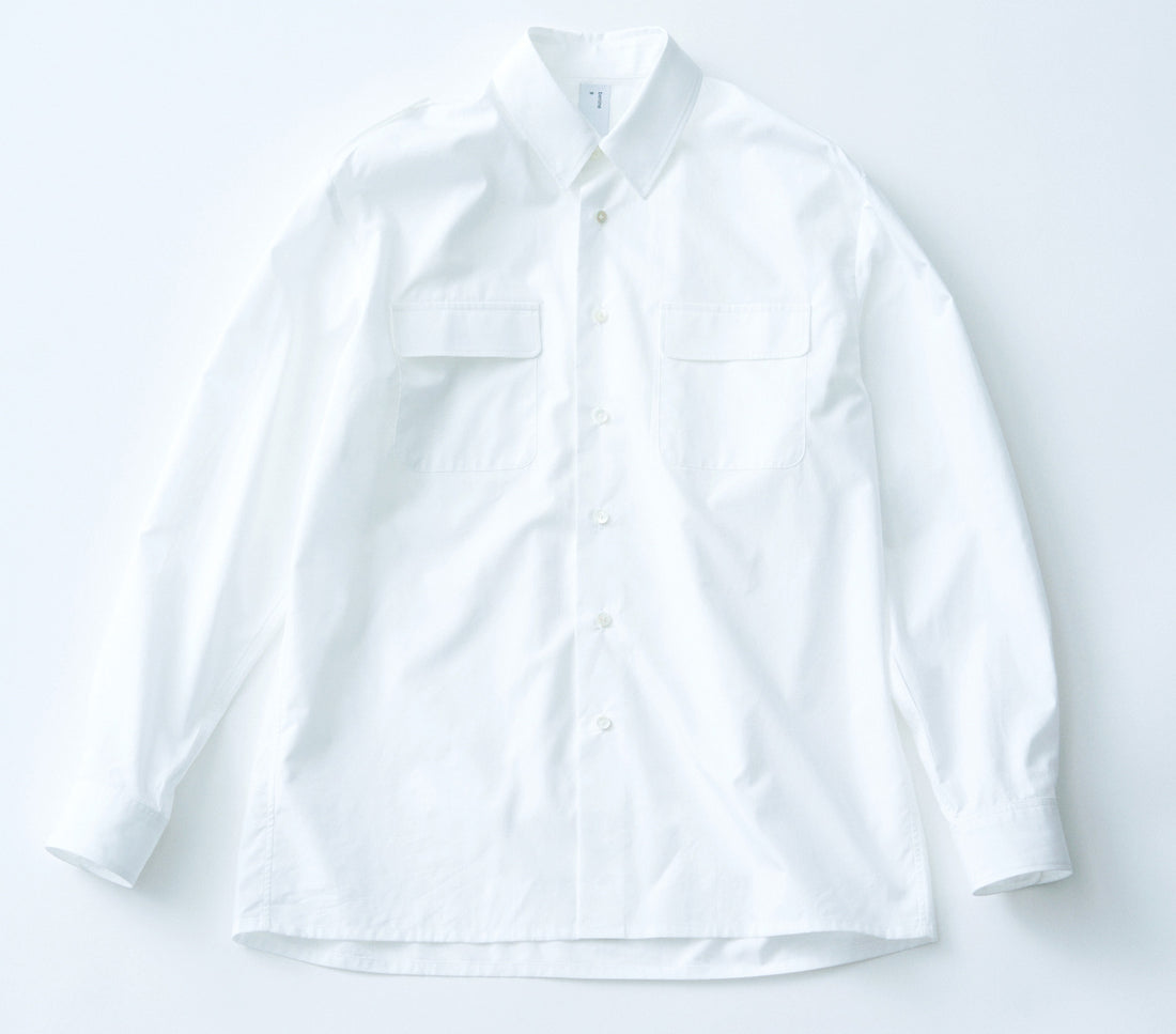 SAMPLE SALE フィンクスコットンフレンチネイビーエポレットシャツ