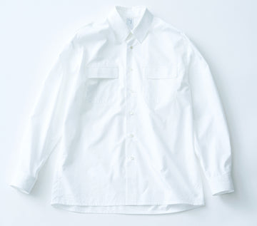 SAMPLE SALE フィンクスコットンフレンチネイビーエポレットシャツ