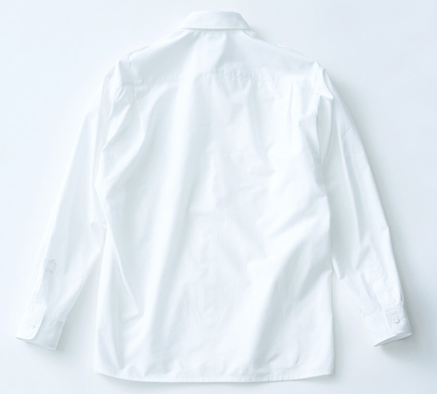 SAMPLE SALE フィンクスコットンフレンチネイビーエポレットシャツ