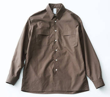 SAMPLE SALE フィンクスコットンフレンチネイビーエポレットシャツ