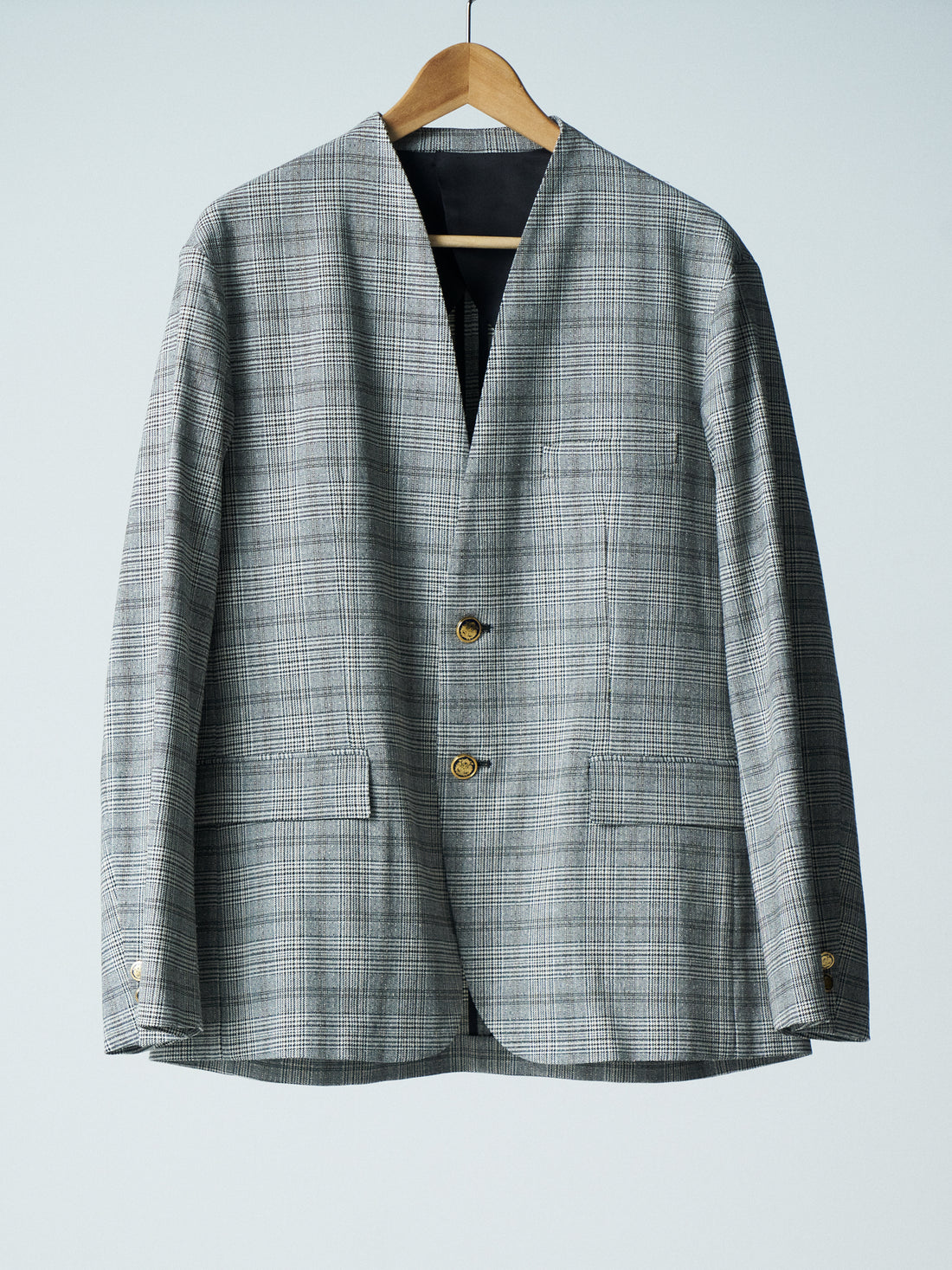26SS SAMPLE Silk nep Collarless Jacket